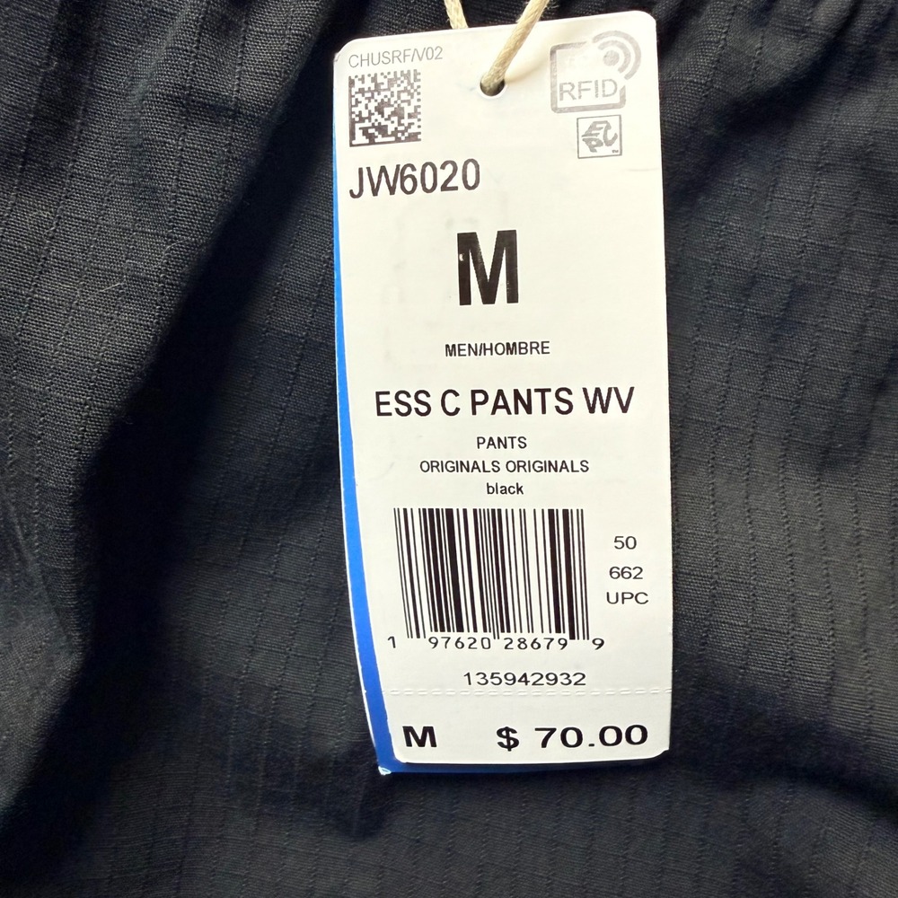 New Adidas Cargo Pants Mens M Black Originals Ripstop Trefoil JW6020 - Picture 4 of 10
